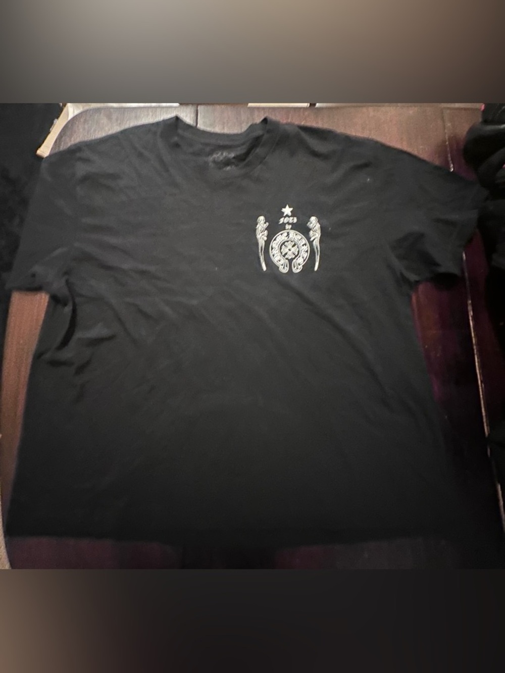 Chrome Hearts Black Short-Sleeve Graphic Crewneck Tee
